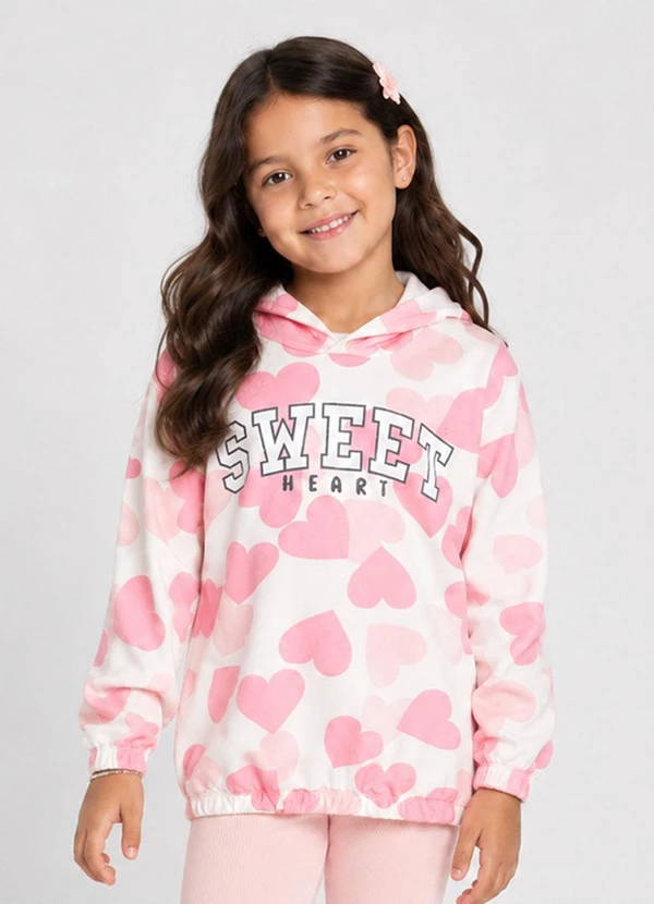 Select - Blusão Infantil Moletom Peluciado Feminino Bege