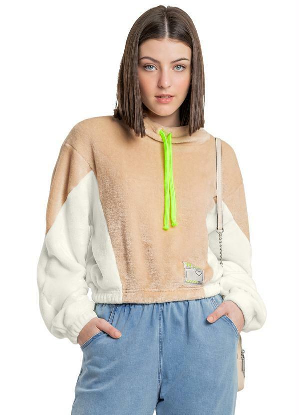 Gloss - Blusão Juvenil em Fleece Bege