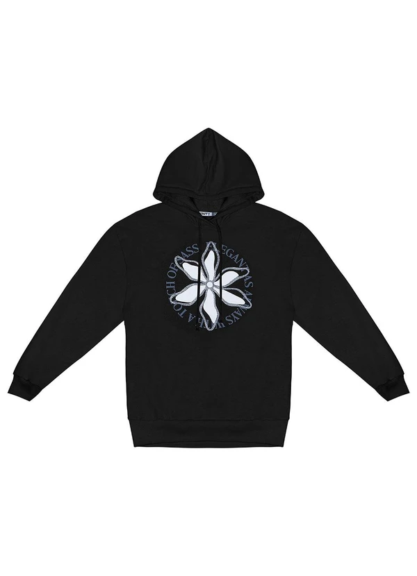 Minty - Blusão Juvenil Feminino com Capuz Preto