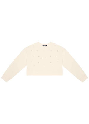 Minty - Blusão Juvenil Feminino em Moletom Bege - MINTY