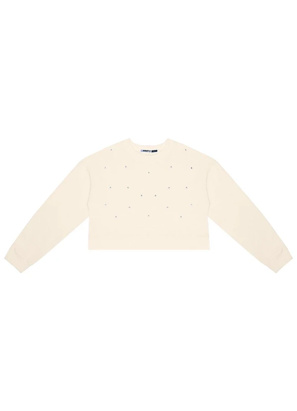 Minty - Blusão Juvenil Feminino em Moletom Bege