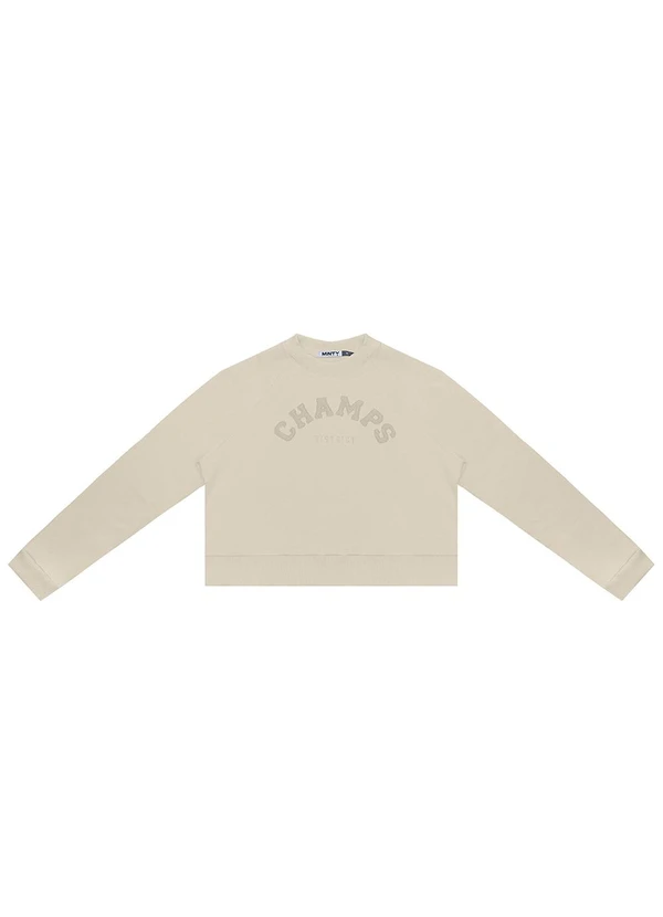 Minty - Blusão Juvenil Feminino em Moletom Bege