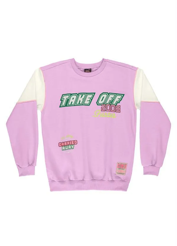 Gloss - Blusão Juvenil Menina em Moletom Roxo 3