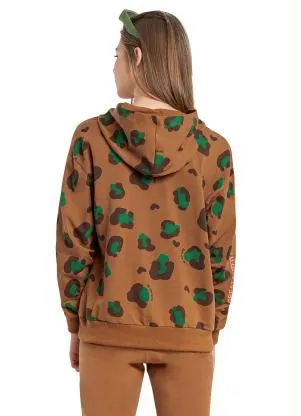 Gloss - Blusão Juvenil Menina Oversized Marrom - GLOSS