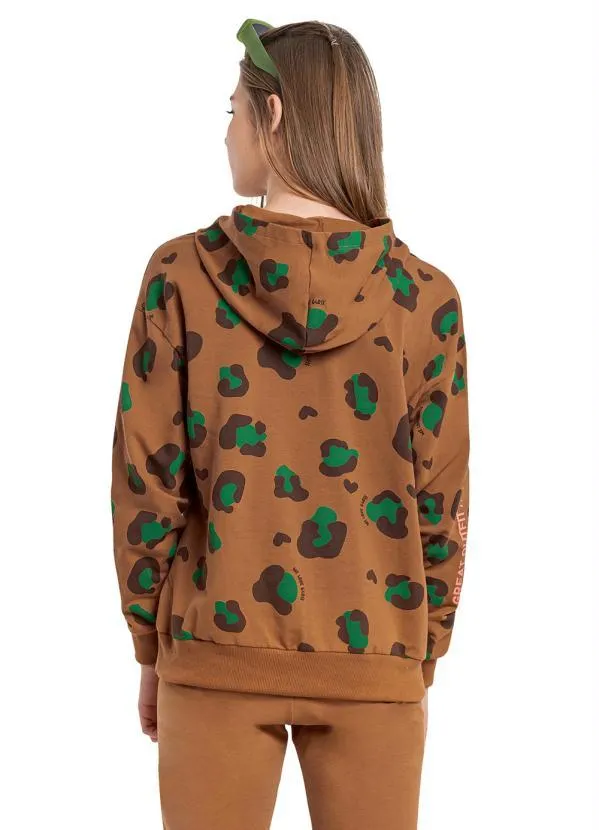 Gloss - Blusão Juvenil Menina Oversized Marrom 2