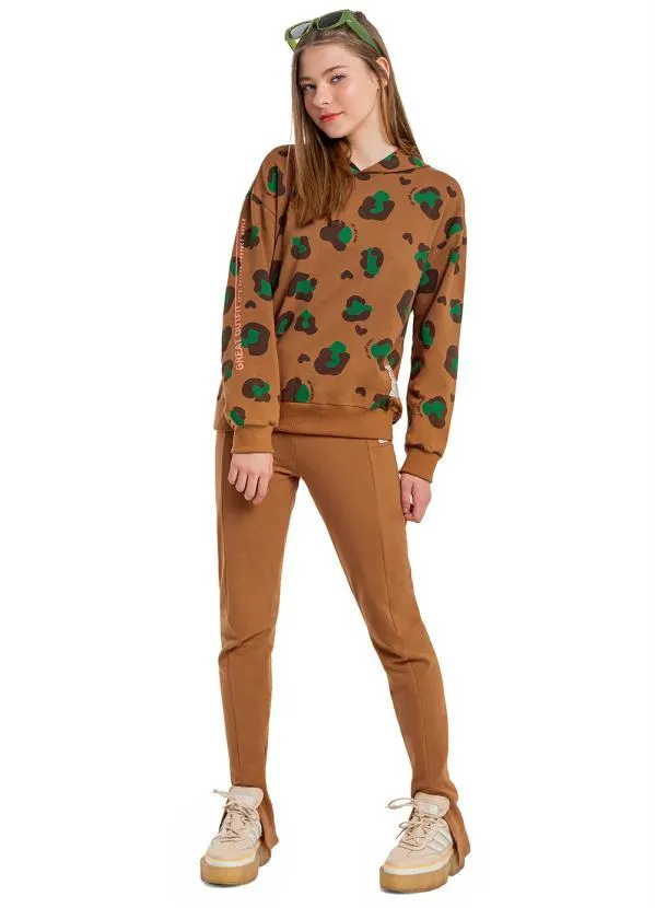 Gloss - Blusão Juvenil Menina Oversized Marrom 3