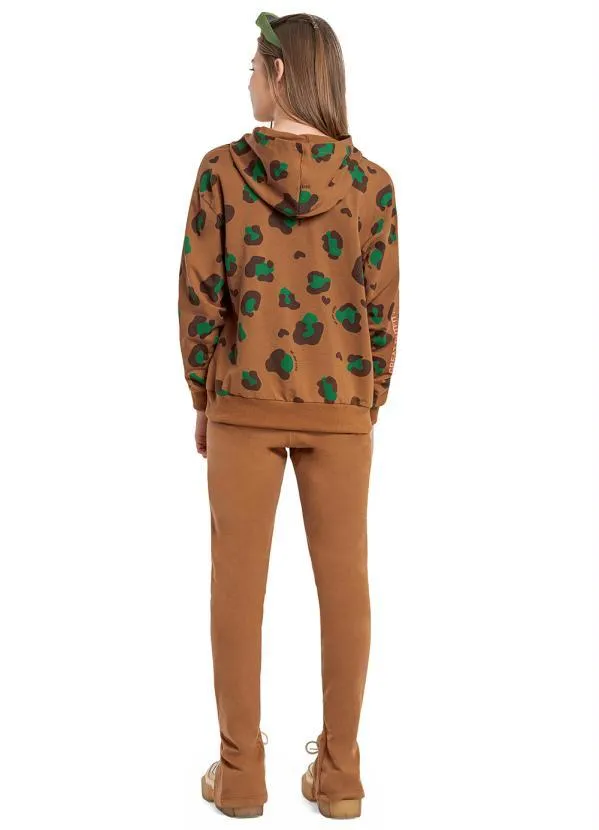 Gloss - Blusão Juvenil Menina Oversized Marrom 4