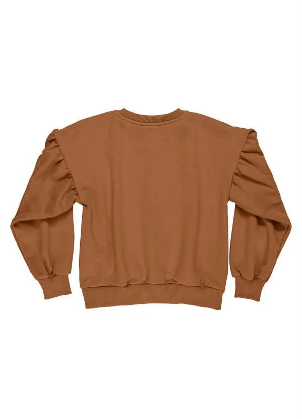 Gloss - Blusão Love Infantil Menina Moletom Marrom 4