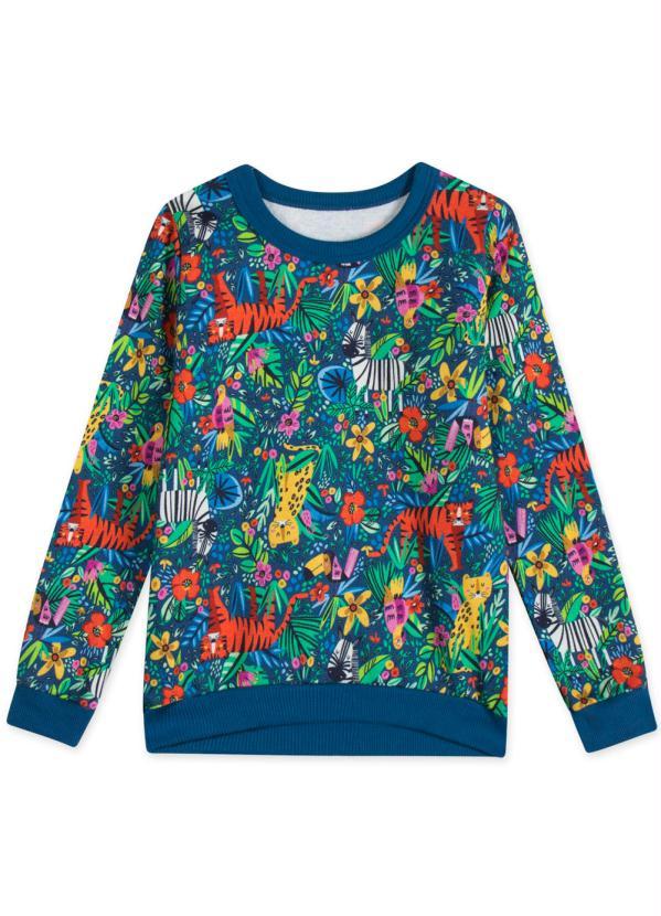 Marisol Play - Blusão Manga Longa Moletom Menina Azul