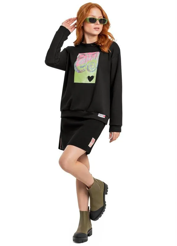 Gloss - Blusão Menina Infantil com Bordado Preto 2