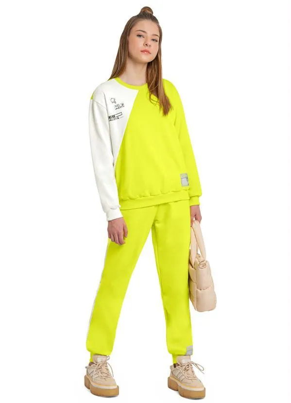 Gloss - Blusão Menina Juvenil em Moletom Amarelo 2