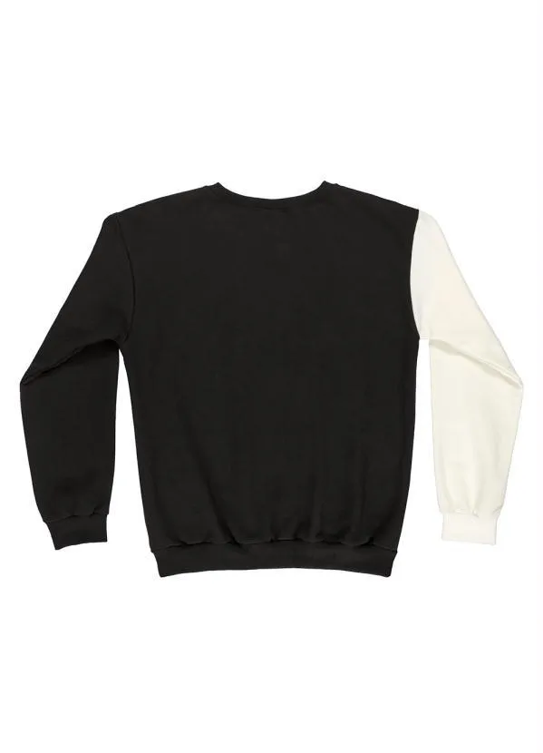 Gloss - Blusão Menina Juvenil em Moletom Preto 4