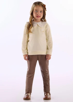 Up Baby - Blusão Menina Malha Comfort Branco - UP BABY