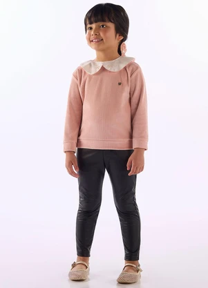Up Baby - Blusão Menina Malha Comfort Rosa - UP BABY