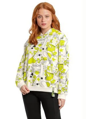 Gloss - Blusão Menina Oversized em Molecotton Bege - GLOSS