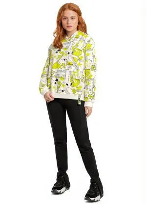 Gloss - Blusão Menina Oversized em Molecotton Bege - GLOSS