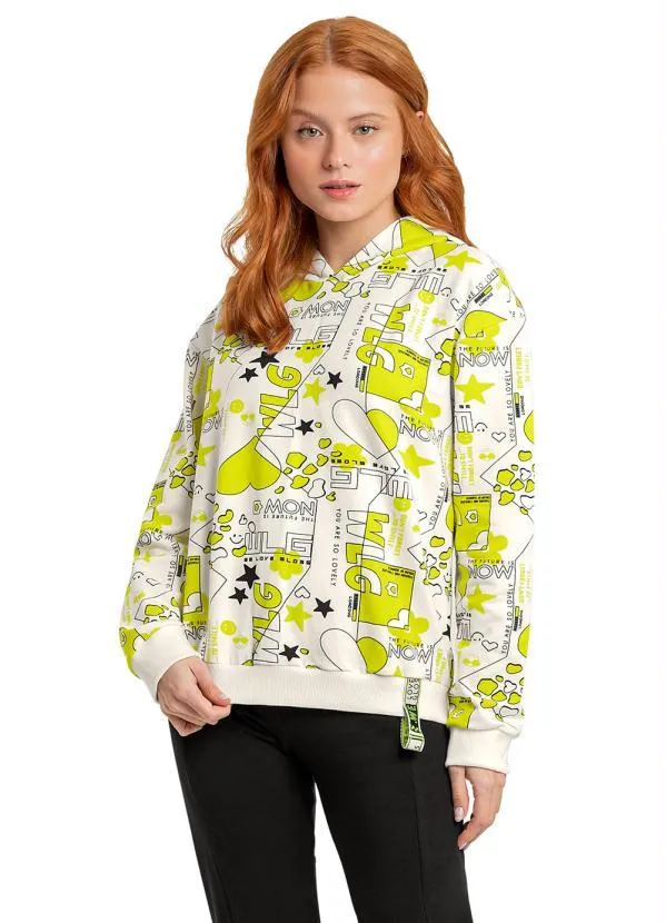 Gloss - Blusão Menina Oversized em Molecotton Bege