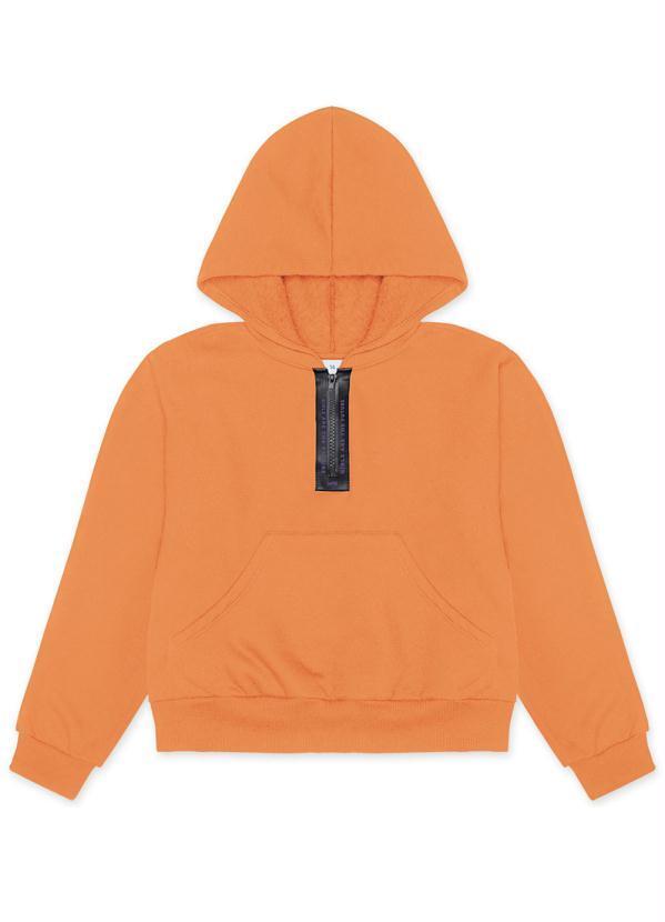 Hapier - Blusão Moletom com Capuz Juvenil Laranja