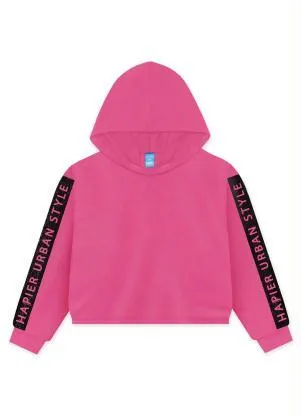 Hapier - Blusão Moletom com Capuz Juvenil Rosa - HAPIER