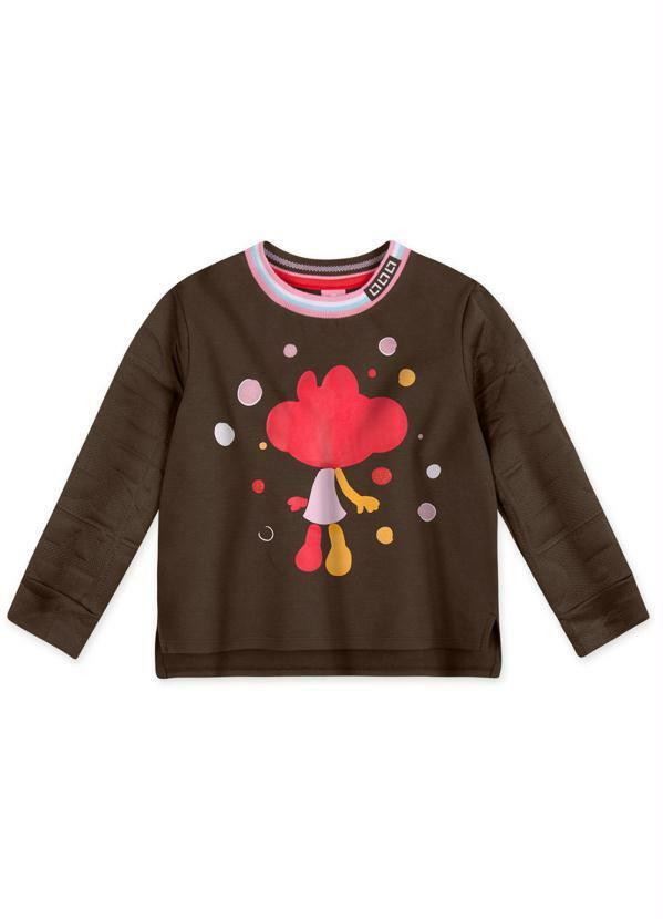 Lilica Ripilica - Blusão Moletom Menina Infantil Marrom