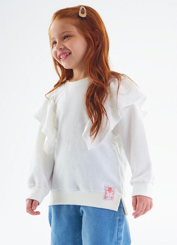 Up Baby - Blusão Moletom Infantil Menina Bege