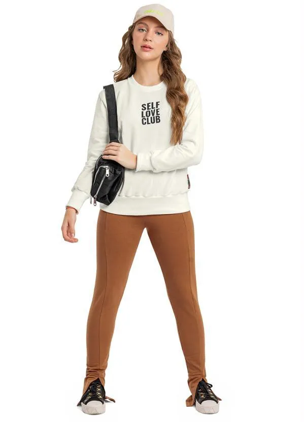 Gloss - Blusão Moletom Juvenil Menina Bege 2