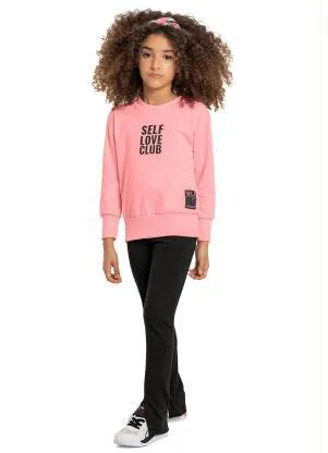 Gloss - Blusão Moletom Juvenil Menina Rosa - GLOSS