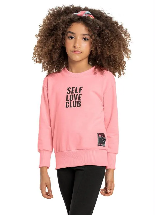 Gloss - Blusão Moletom Juvenil Menina Rosa