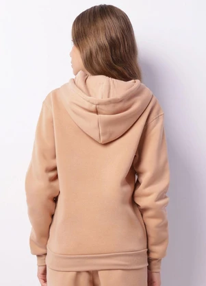Torra - Blusão Moletom Juvenil Peluciada Bolso Bege - TORRA
