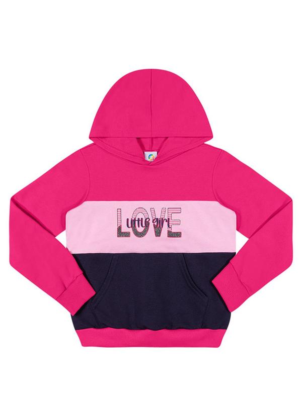 Alenice - Blusão Moletom Love Menina Rosa