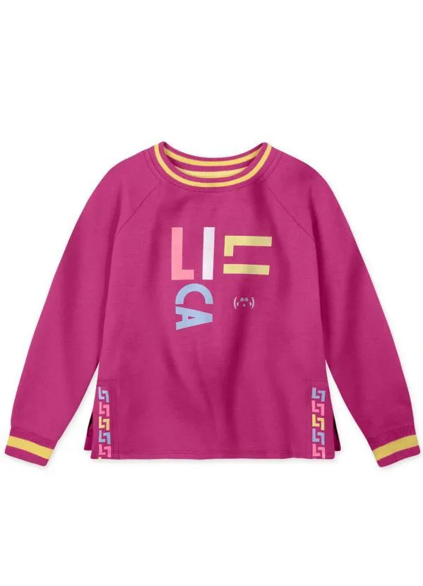 Lilica Ripilica - Blusão Moletom Menina Rosa