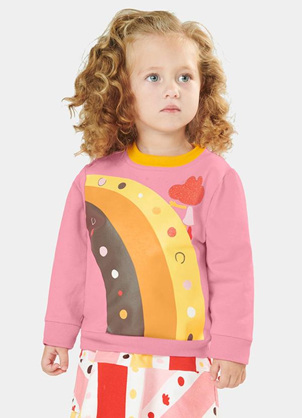 Lilica Ripilica - Blusão Moletom Menina Rosa