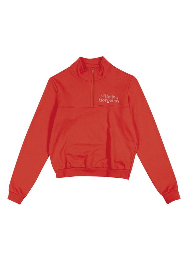 Habana - Blusão Peluciado Estampado Juvenil Laranja 2