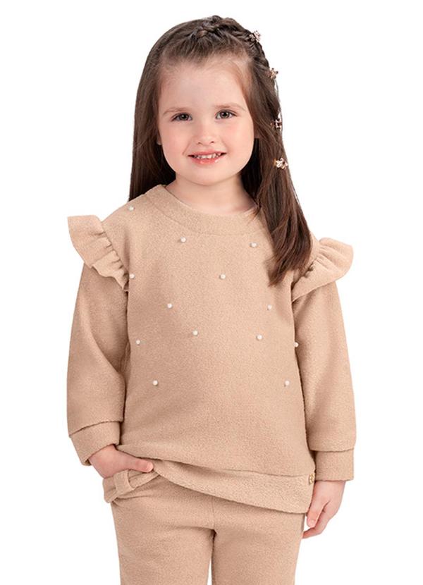 Alenice - Blusão Perolado Menina Bege