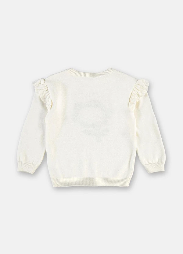 Up Baby - Blusão Tricot Bordado Flor Branco 3