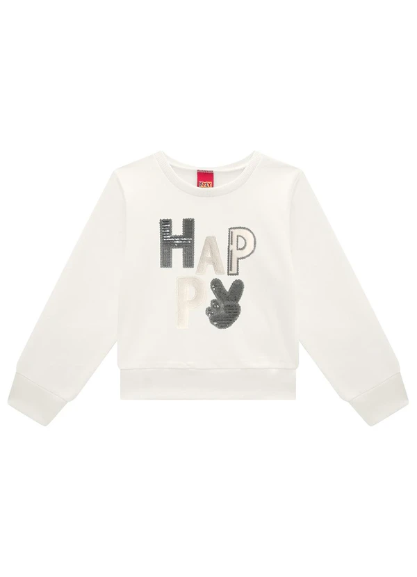 Kyly Casaco Cropped Infantil Menina Bordado Bege