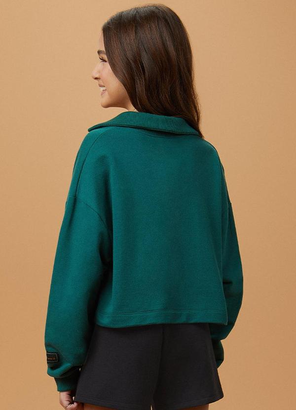 I Am - Casaco de Moletom com Gola Polo Verde 2