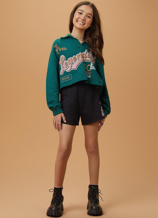 I Am - Casaco de Moletom com Gola Polo Verde 3