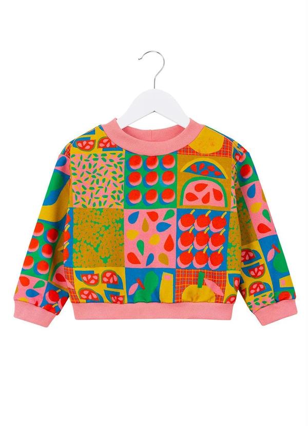 Fábula - Casaco de Moletom Estampa Deli Rosa