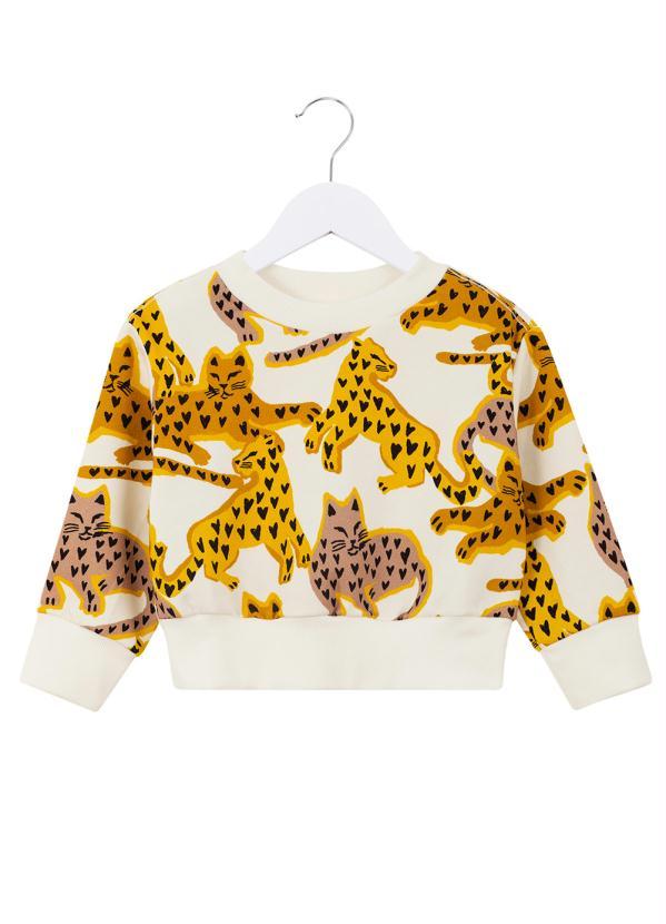 Fábula - Casaco de Moletom Onça Coração Branco 1