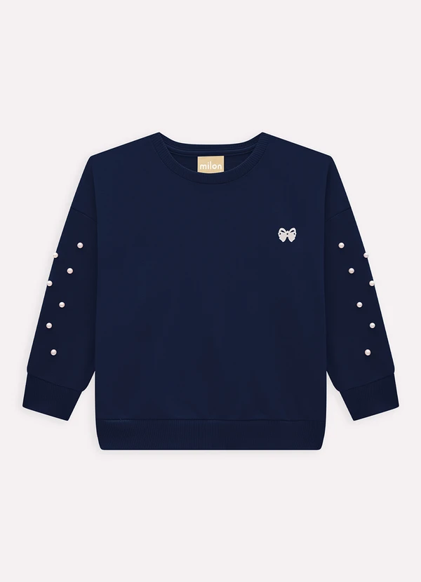 Milon - Casaco Infantil  com Pérolas Milon Marinho