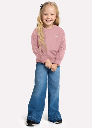 Casaco Infantil  com Pérolas Milon (Rosa) - MILON