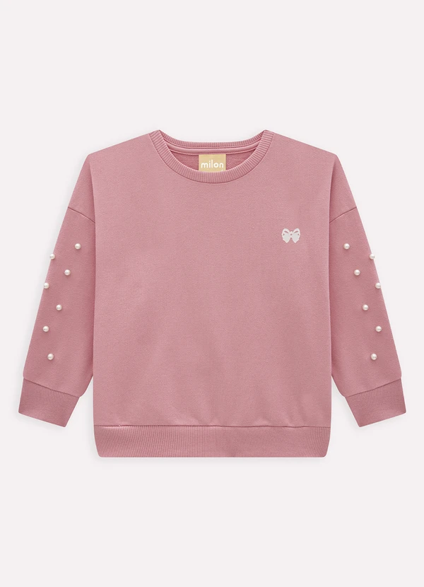 Milon - Casaco Infantil  com Pérolas Milon Rosa 3