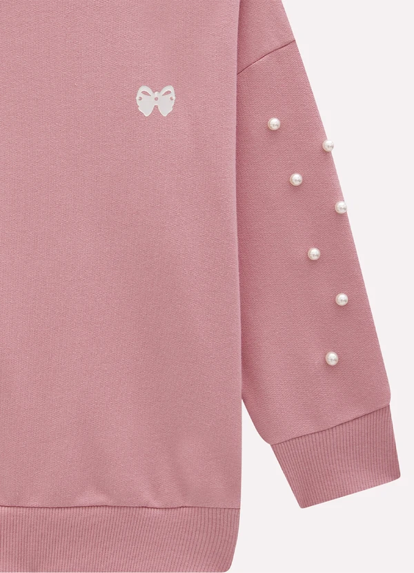 Milon - Casaco Infantil  com Pérolas Milon Rosa 4