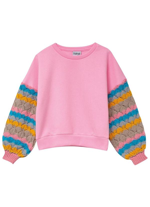 Nanai - Casaco Infantil de Tricot Menina  Rosa