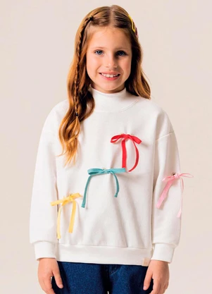Bugbee - Casaco Infantil Iterativo em Moletom Branco - BUGBEE