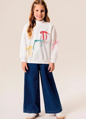 Bugbee - Casaco Infantil Iterativo em Moletom Branco - BUGBEE