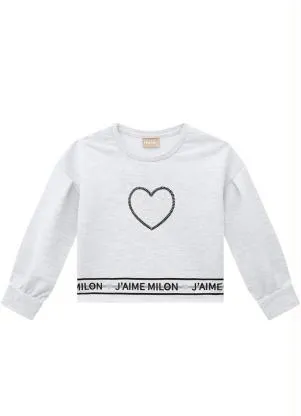 Milon - Casaco Infantil Menina Mescla - MILON