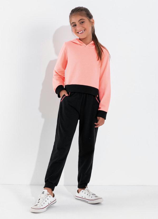 Outlet - Casaco Infantil Rosa Neon com Capuz 3