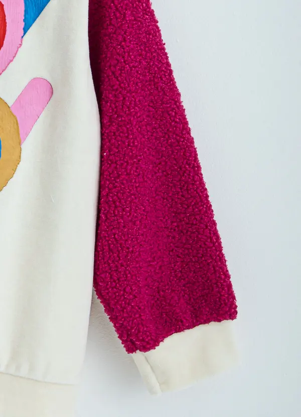 Fábula - Casaco Menina de Moletom Caretinha Branco 2